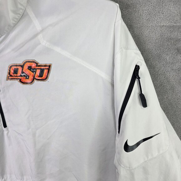 Mens Nike OSU Storm Fit White Pullover Jacket Oklahoma State Cowboys Polyester M - Picture 2 of 11
